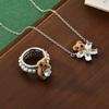 Bear Velvet Highend Necklace And Ring Set With Sparkling Gemstone Details For Ladies