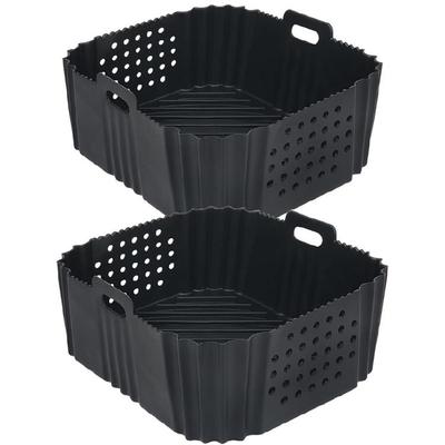 2 Pak Siliconen Airfryer Mand Liners Siliconen Airfryer Pads Airfryer Accessoires Geschikt voor Bakken en Koken