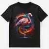 Colorful Paint Splash Flamingo Art Graphic Unisex T-Shirt