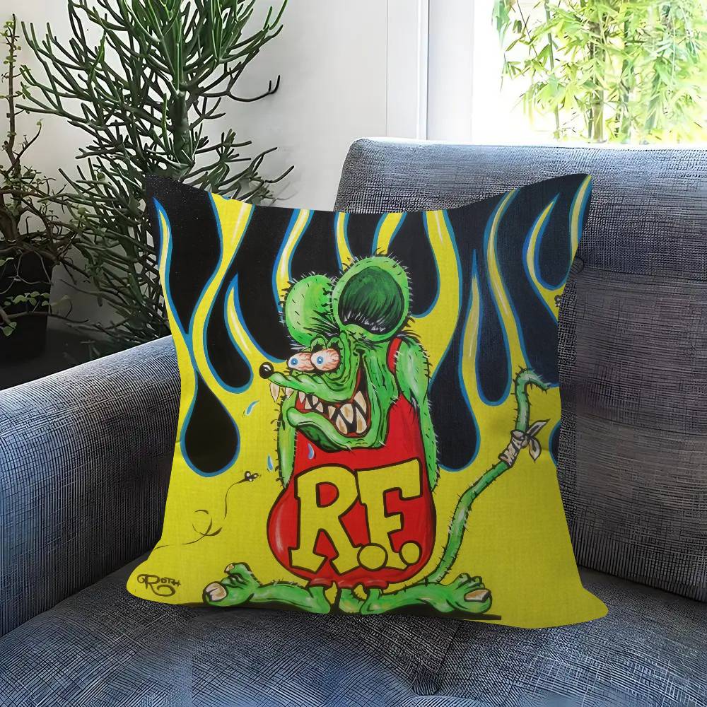 Personalized Pillow Cover Kids Bedroom Wild Party Decor Pillowcase Kid Birthday Shower Gift Anime Rat Fink Printed