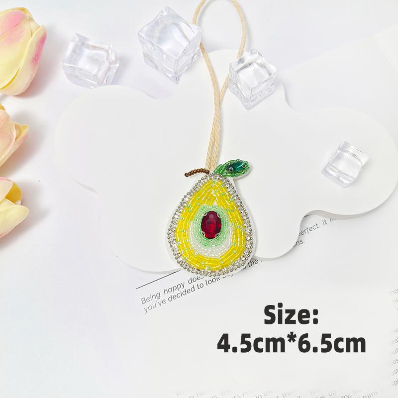 3D Ocean Theme Patches Handmade Rhinestone Beaded Patches with Hanging Rope Crystal Bag Lanyard Patch Beading Applique