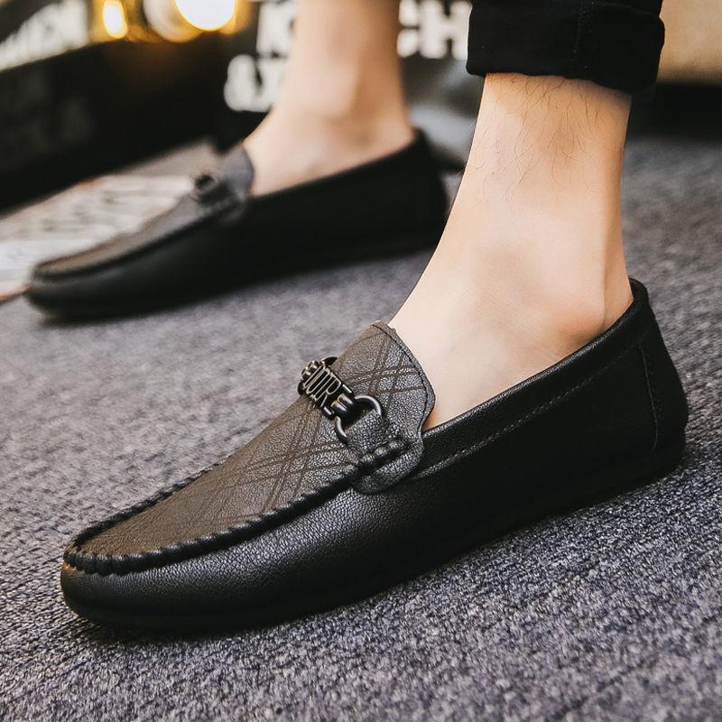 Fashion Brown Non Slip Leather Shoes for Men Slip-on Soft Summer Sale Luxury Elegant High Quality Fashion 2025 Common Pu Man Casual Shoe
