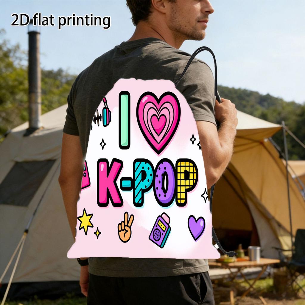 2026 Drawstring Fitness Bag Hunter Witch Team Sports Backpack Kpop Cartoon Storage Outdoor Daypack