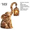 Indoor Atmosphere Lighting Vintage Elephant Lantern, Decorative Light, Resin Retro Table Lamp with Bird Cage Artistic Home Ornament Design for Decor,
