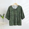 2025 Women's Floral Cotton & Linen Sun Protection Set - Shirt & Long Pants with Five-Sleeve Design