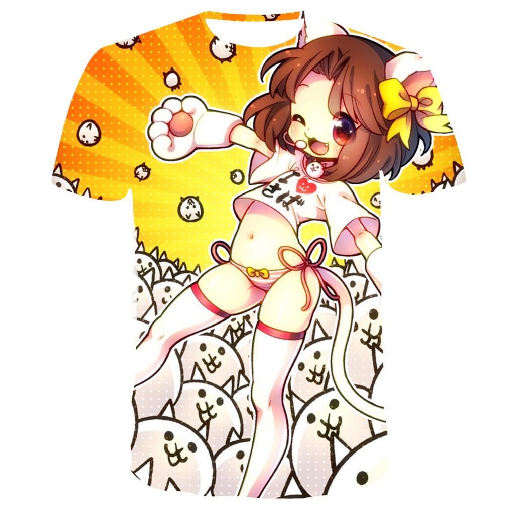 New Style T-shirt Game 'Battle Cat' 3D Printed T-shirt Fashionable Children's Boys Round Neck Short Sleeve Children's Clothing.