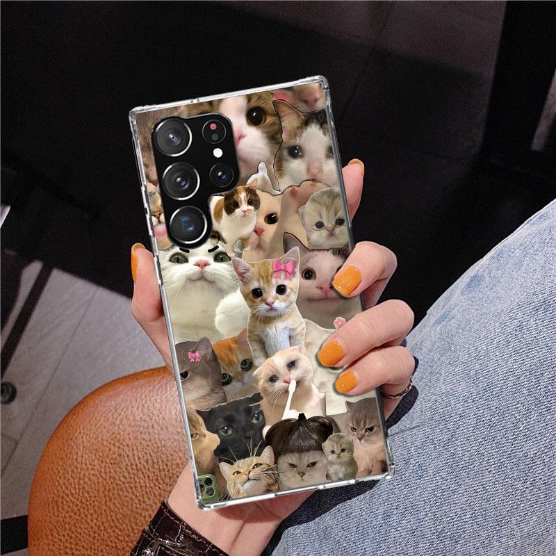 Crying Cat Memes Phone Case For Samsung Galaxy S24 S25 Edge S26 Ultra S23 S22 S21 Plus S20 FE + Personalized Print Cover Galaxy