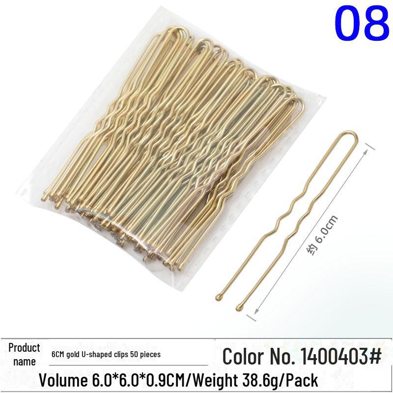 Multicolor Black Wave Hair Clips: One-Line, U-Shaped, Gold & Silver, Steel, Ball Head, Hairpin Set