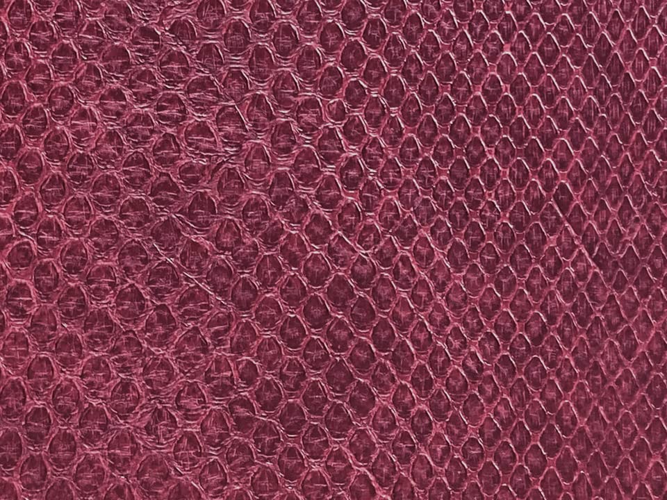 Snakeskin Synthetic Leather Fabric Wine 118 X 44 Cm [Basic Snake, Red]