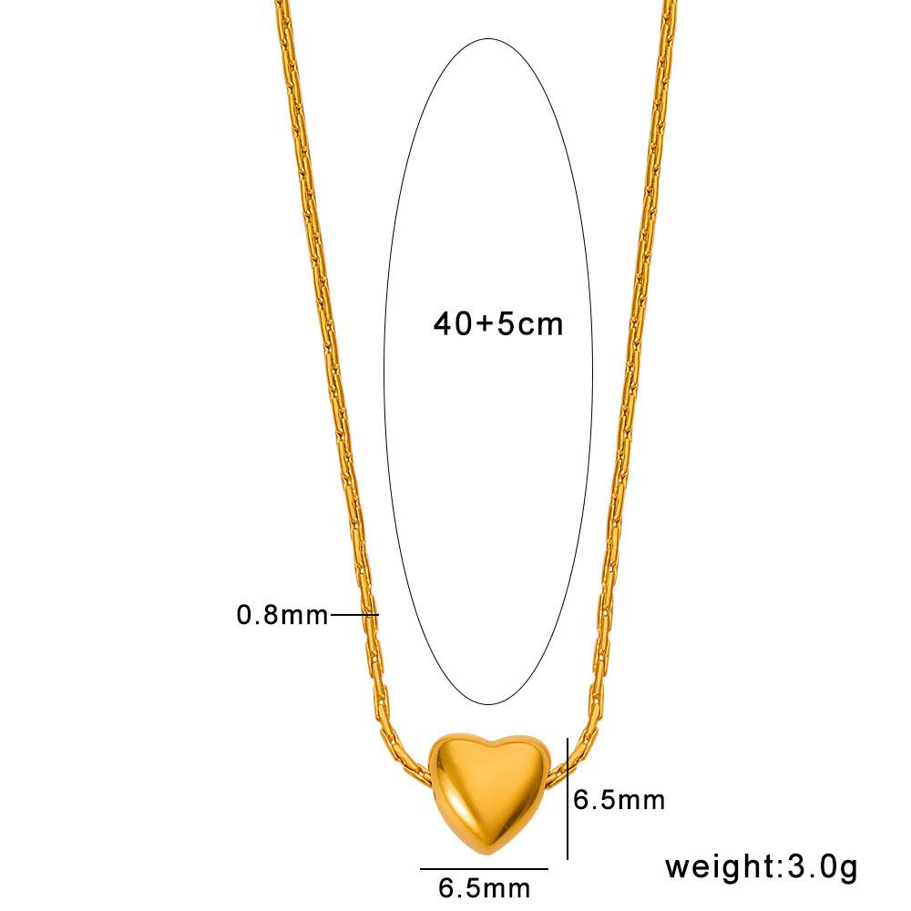 YueShi Women's Gold Heart Pendant Necklace - Trendy, Simple Fashion Chain