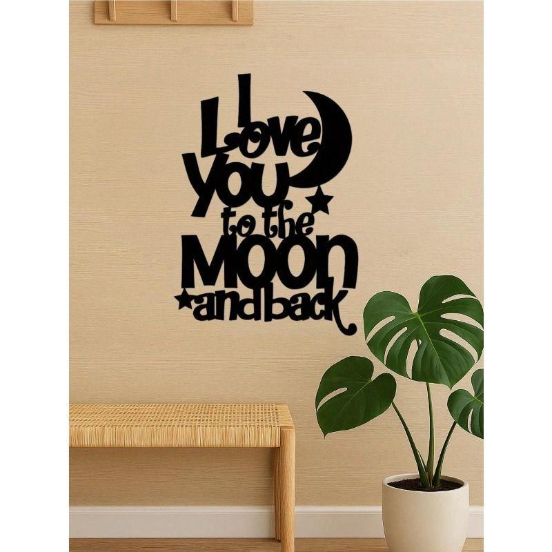 Wall Metal Art Love to The Moon and Back for Living Room Bedroom Kitchen