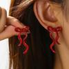 Delicate Bowknot Earpieces Elegant Ballet Style Bowknot Earrings Fashionable Ear Piercing Ear Studs Jewelry