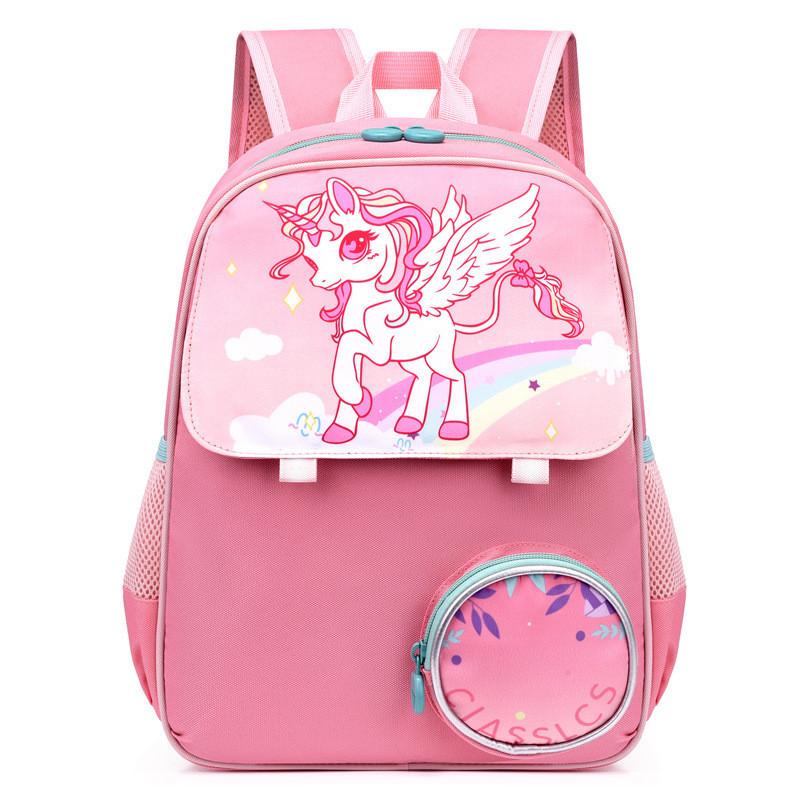Cute Pink Unicorn School Backpack Lightweight For Kindergarten And Primary Students