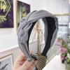 Women's Pure Color Simple Fabric Handmade Twist Braid Knotted Wide Side Hair Band