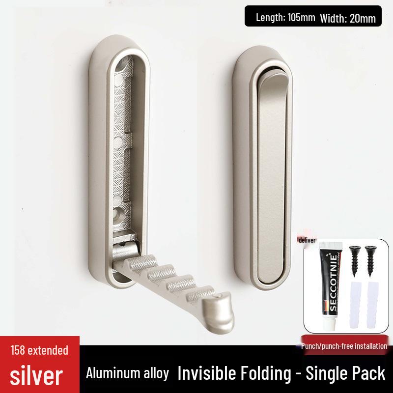 Punch-Free Foldable Clothes Hook: Modern, Invisible, Multi-functional Coat Rack for Bathroom Storage