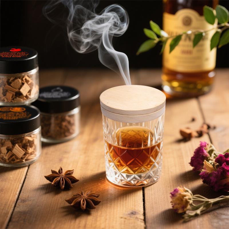 Koktejlová sada pro uzení whiskey Old Fashioned Bourbon s ochucenými dřevěnými štěpkami Infuzér pro kouření nápojů Dárky pro milovníka koktejlů