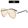 One-Piece Punk Sunglasses for Women Large Size Shield Luxury Brand Square Metal UV400 Large Frame Glasses