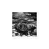 DIZIZID Men's Analog Quartz Chronograph Watch Black Stainless Steel Date Display Waterproof Multi-Function