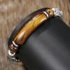 Geometric Stainless Steel Mens Beaded Bracelet With Turquoise For Casual Wear