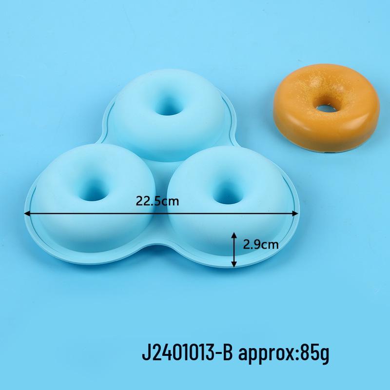 Silicone 3-Hole Round Cake Mold, 4-Inch Multifunctional Baking Pan