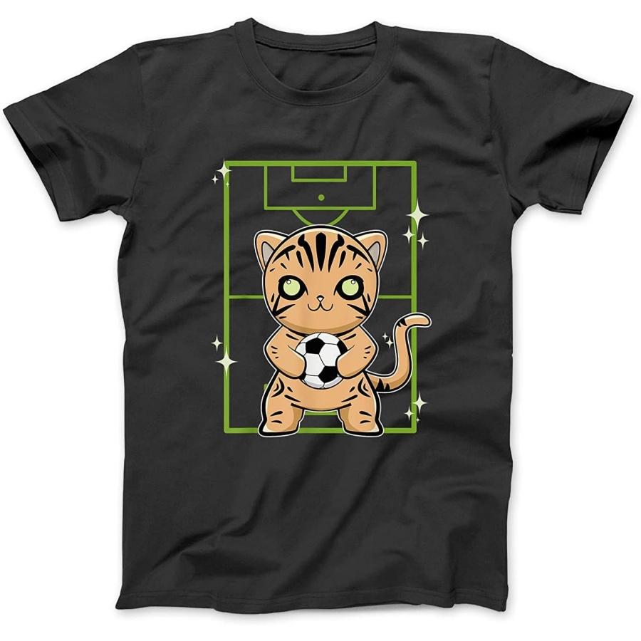 

American Shorthair Cat Playing Soccer T-Shirt Sweatshirt Hoodie Tanktop for Men Women Kids Black XXXXXL різнокольоровий