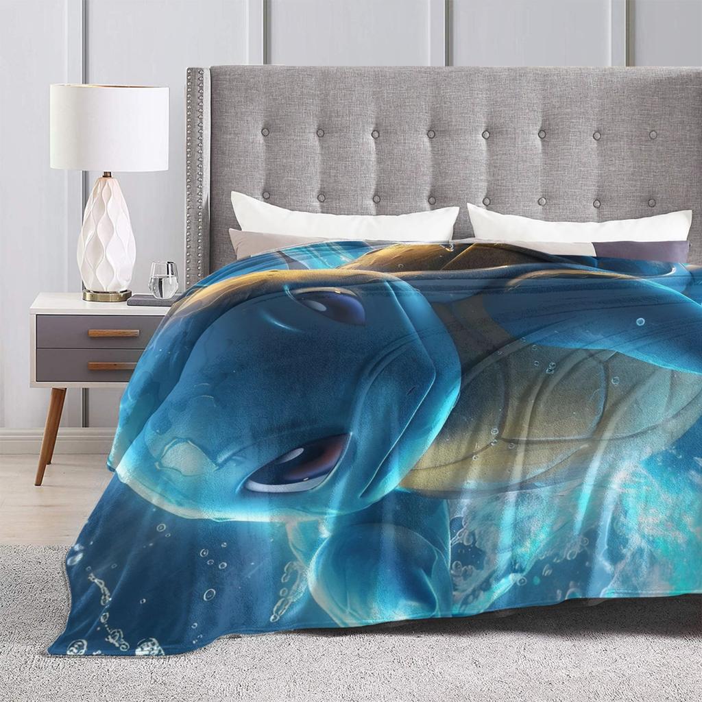 Squirtle Charizard Anime Warm Blanket Travel Plush Throw Blanket Graphic Couch Bed Flannel Bedspread Sofa Bed Cover