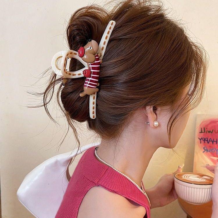 Advanced Sense 2025 Cute Cartoon Shark Claw Hair Clip - Large Size Bun Clip for Women