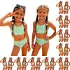 Zweiteiliges Bikini-Badeanzug-Set für Mädchen, Sommer, Lässig, Fruchtmuster, Tanktop und High-Waist-Hose, Badebekleidung für Kinder, Strand, Pool