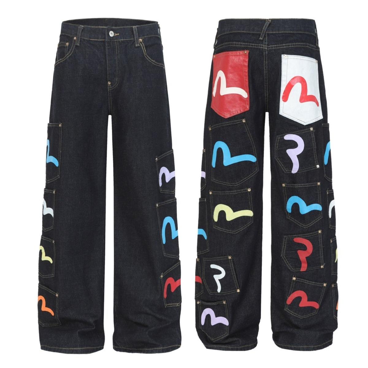 

FlowStreet Baggy Cargo Jeans Y2k Japanese Streetwear Hip-pop Goblin Core Cyber Punk Denim Pants Grunge Designer Harajuku Cowboy S чёрный
