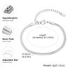 Anlaufgeschütztes Edelstahl Silberfarben Fischgräten Flaches Schlangenketten Armband für Damen Minimalistischer Schmuck