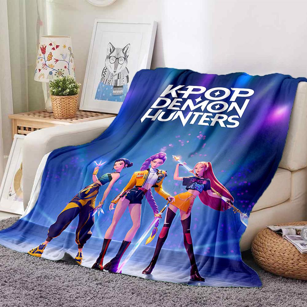 1pz Coperta KPOP DEMON HUNTERS, Plaid per Divano, Letto, Viaggio, Campeggio, Soggiorno,