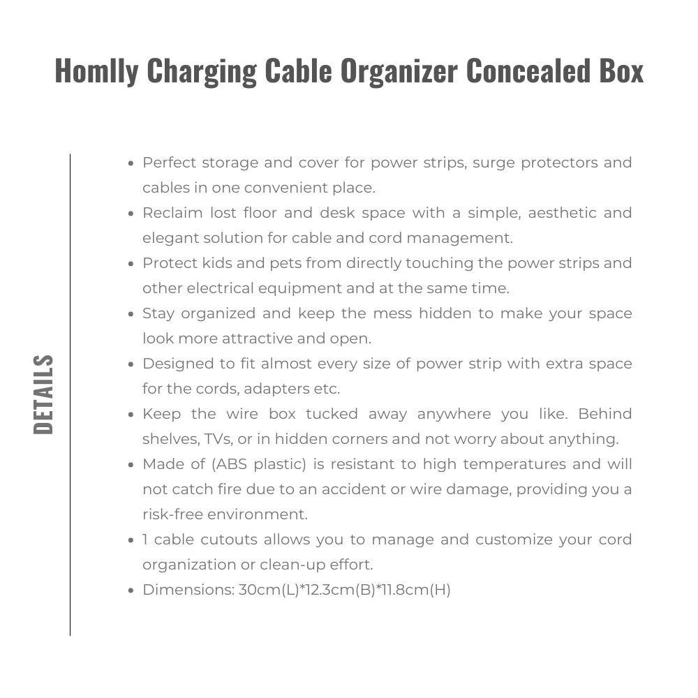 Homlly Charging Cable Organizer Concealed Box