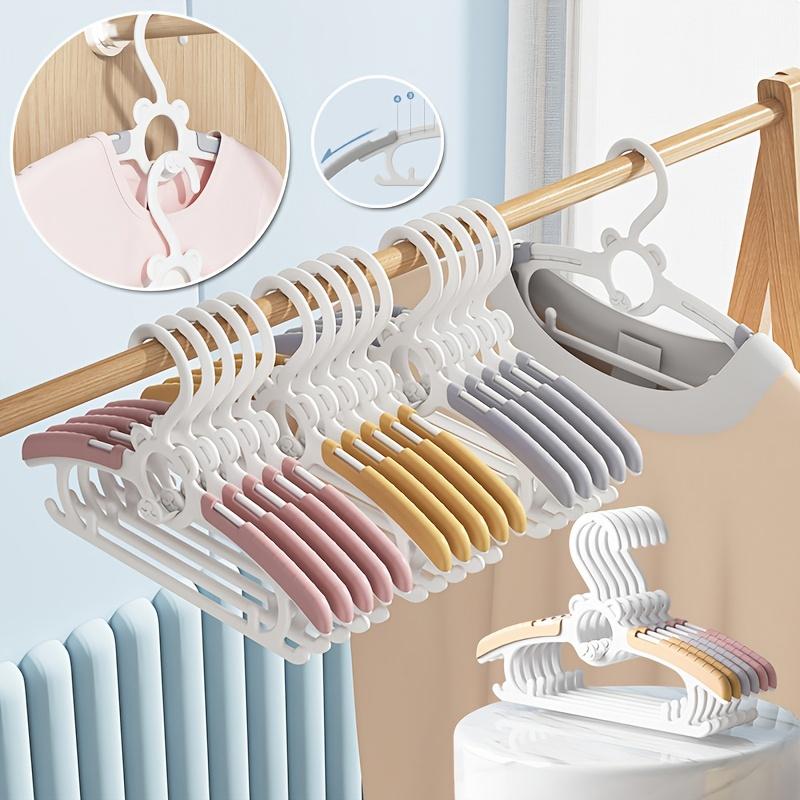 Hangers for Closet, Non-Slip Clothes Hangers, Pink Grey Adjustable Toddler Hanger for Girl Boy Hangers, Space Saving