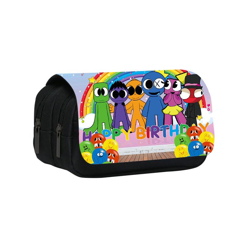 Rainbow Friends Double Layer Pencil Case With Large Capacity For Students And Kids