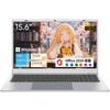 Ноутбук UOWAMOU FHD IPS з процесором Pentium Gold 6500Y, 2x USB, 1x USB, WiFi, тонкий і легкий, тихий, японська клавіатура, сріблястий, 15,6-дюймовий, 16 ГБ + 240 ГБ