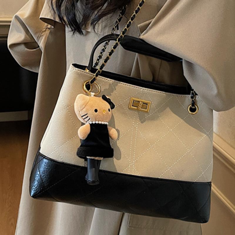 Bolsa de mão de alto valor para mulheres, outono, nova, moderna, com corrente de diamantes, bolsa de ombro, bolsa tote de grande capacidade para mulheres