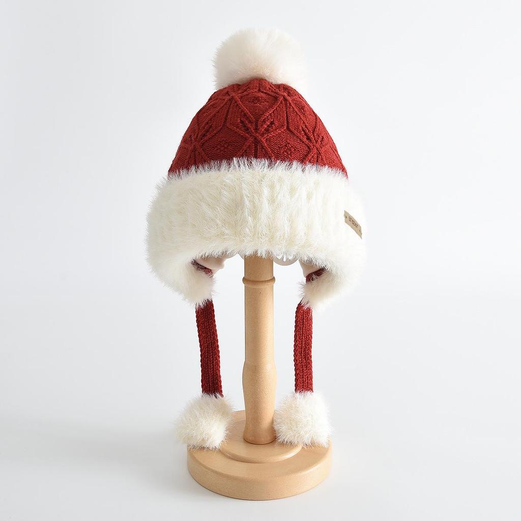 Kids' Knit Pom-Pom Hat: Warm, Windproof, Thickened for Autumn and Winter