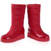 White Women's Winter Snow Boots 2024 Black Red Warm Fur Plush Mid-calf Boot Wedge Low Heels Fashion Long Shoes Girls Waterproof