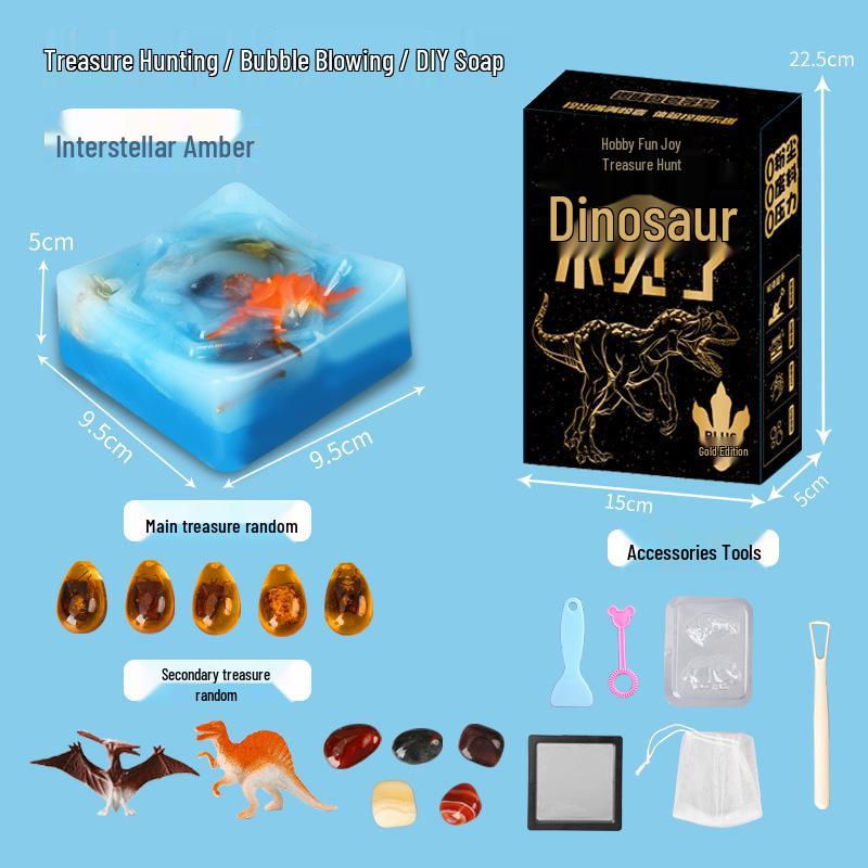 Dinosaurs Soap Blind Box: Gem and Crystal Digging Toy Gift for Kids