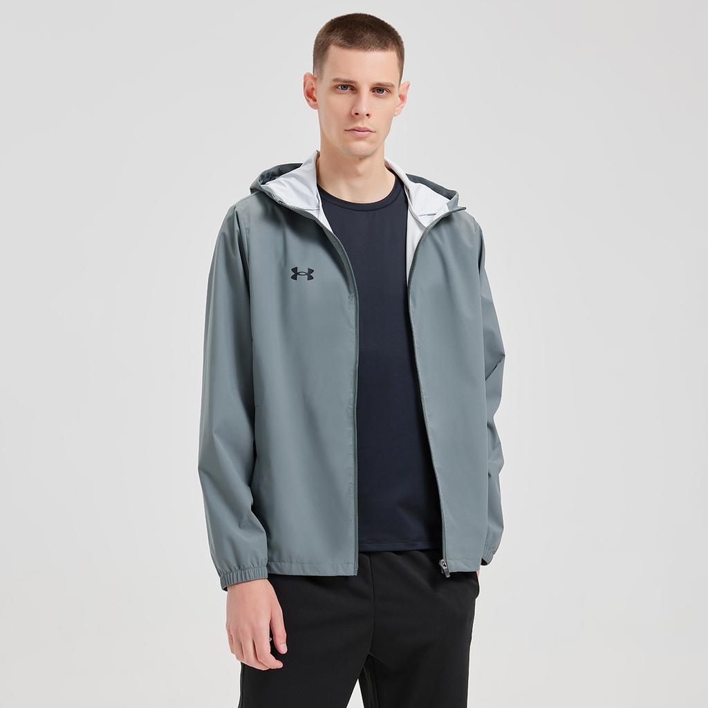 Under Armour Vindtät Vattenavvisande Enfärgad Enkel Sport Casual Huva Långärmad Jacka Unisexjackor Lera-Grön 25500401-709