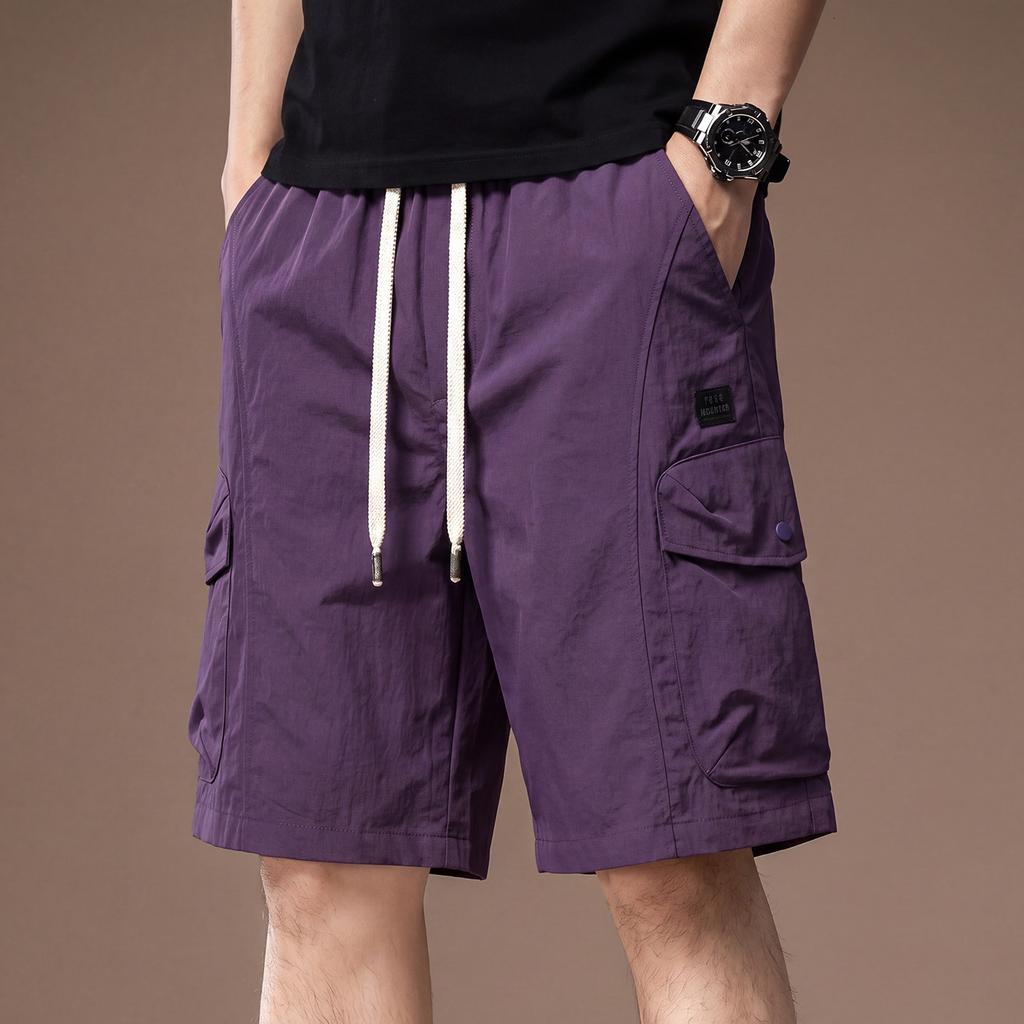High-end American outdoor ice silk tooling shorts men's summer thin loose casual sports straight five-point pants