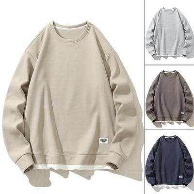 Men's Cross-Border Waffle Long-Sleeve Sweatshirt: Autumn-Winter Breathable Sports Fashion Top