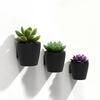 3D Printed Wall Planter, Hanging Indoor Flower Pot for Succulents, Minimalist Black Plant Holder for Home Office