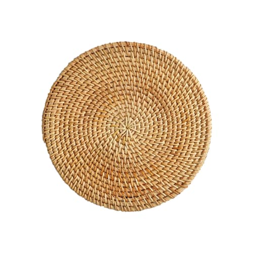 Heat-Resistant Rattan Trivet, 1 Piece Set, Natural Material, Round, Washable, Insulating Mat, Thick, Handmade Rattan, Heat-Resistant Pot Mat, Handwove