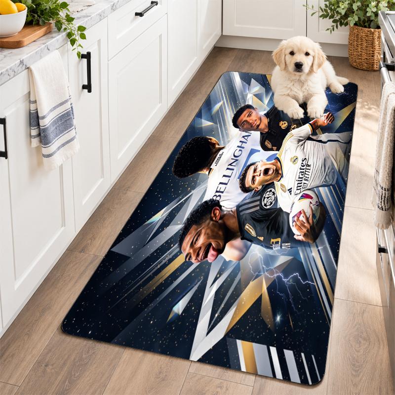 Flannel Kitchen Mat Jude Bellingham Soft Area Rug Non Slip Floor Carpet Home Decoration