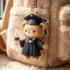 Graduation Bear Keychain Pendant 2D Acrylic Car Key Pendant Commemorative Graduation Keepsake Gift