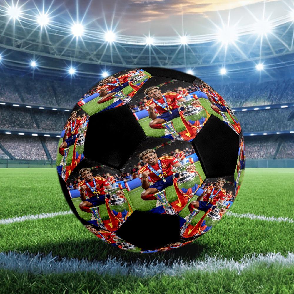 A Custom-made, Machine-stitched Size 5 Soccer Ball with Your Photo Makes The Perfect Gift.