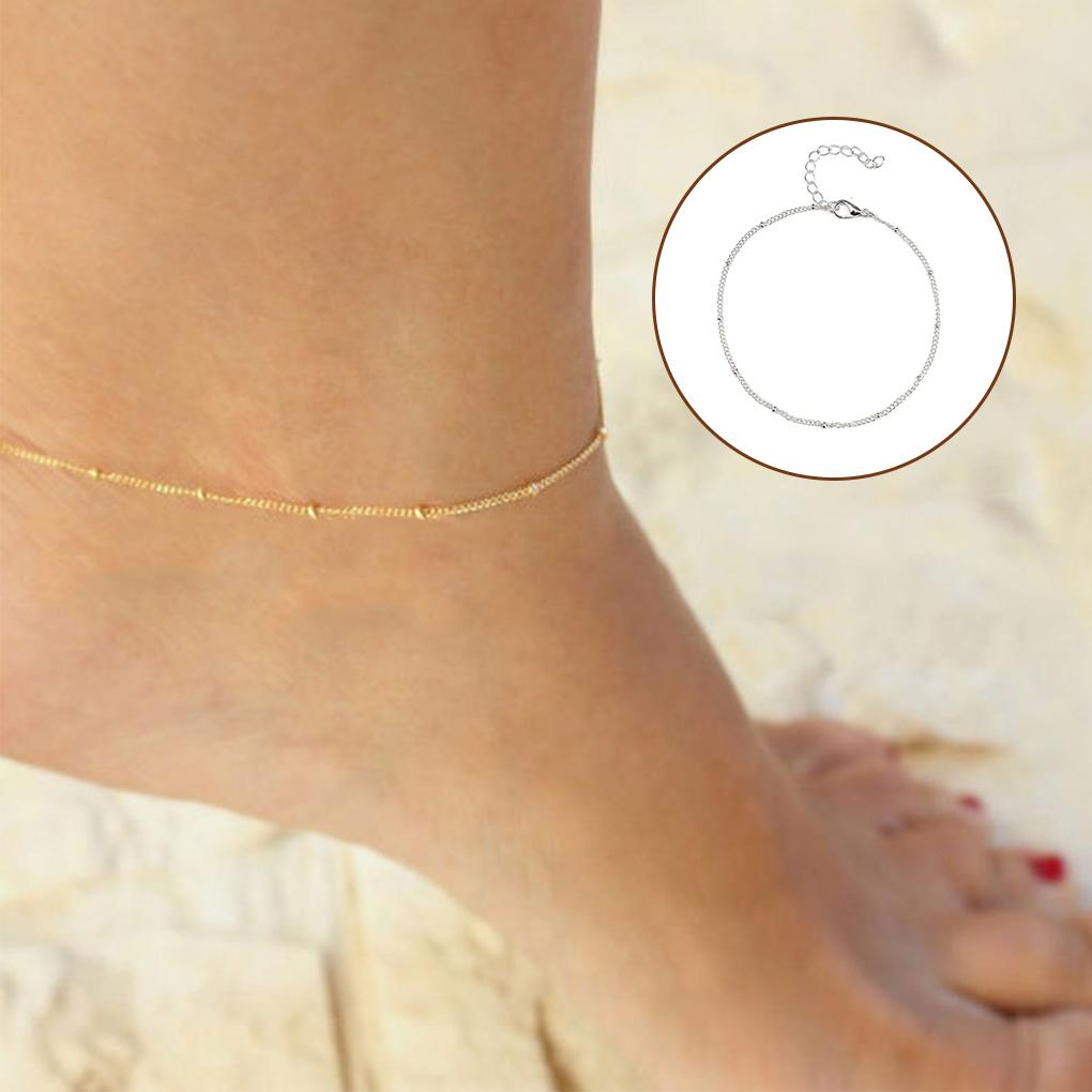 Anklet Exquisite Valentines Chains Foot Anklets Ankle Ornaments Gold Women's Gifts Alloy Bracelets Silver Day for Office Lady