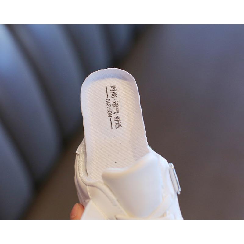 21-38 Children's White Shoes, Boys and Girls Sneakers, Casual Shoes, Leather Soft Sole Baby Shoes