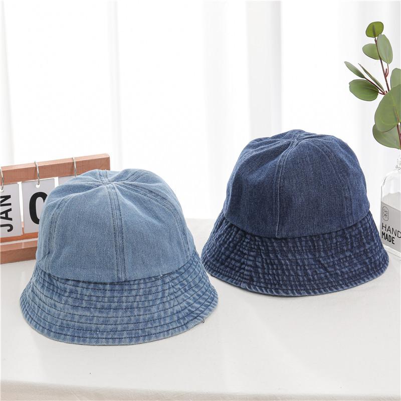 Women's bucket hat, Korean style, trendy and versatile, Japanese style, summer thin washable denim sun protection hat